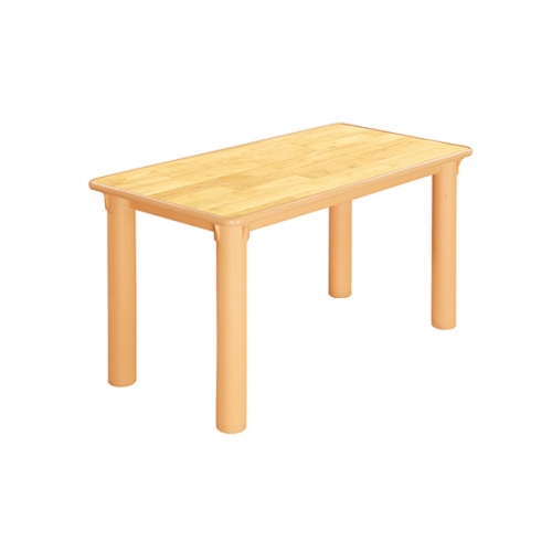 H24-2 고무나무 안전 원목 반원 사각책상(기본다리)