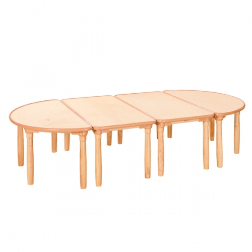 H5-1 돌봄교실 자작열린 에어쿠션 책상세트 원목다리