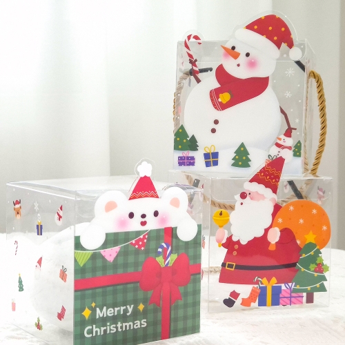 크리스마스 선물 포장 유치원 구디백  소형 조립 투명 선물박스 1개