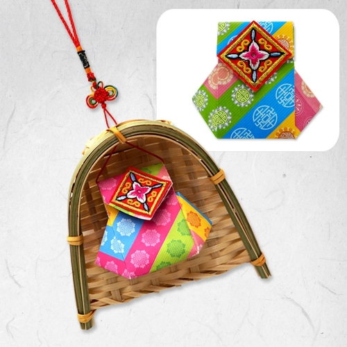 전통버들키와 색동 복주머니 종이접기