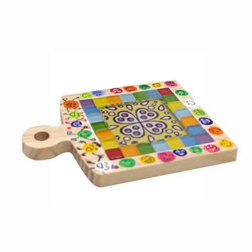 모자이크 타일 원목 컵받침