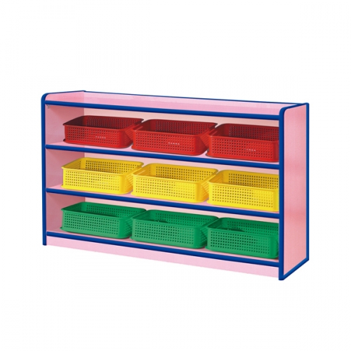 H51-6 안전 분홍 삼단 바구니장