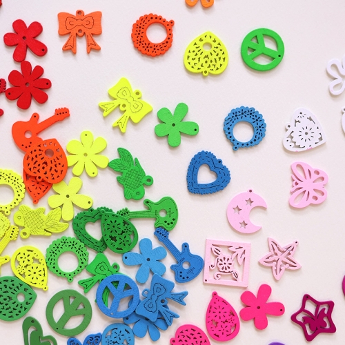 믹스네온 나무비즈 50p