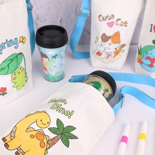 [오늘놀이] 에코 텀블러 가방 만들기(도안 5종 택1/컬러링/KC인증)