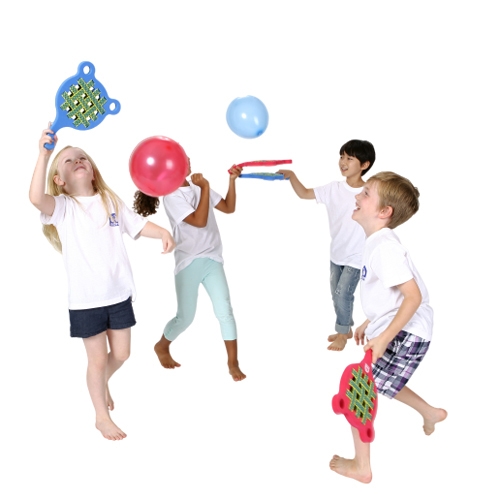 프로그밴드라켓 1쌍 유아 체육 단체 게임 라켓 공 놀이 교구 완구