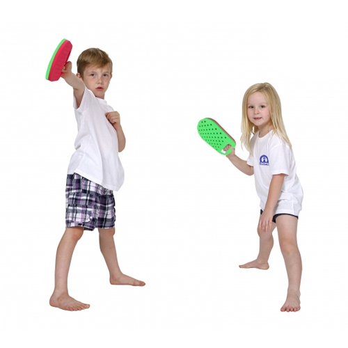 스펀지타공패드민턴 1쌍 유아 체육 라켓 공 놀이 핸들러 교구 완구