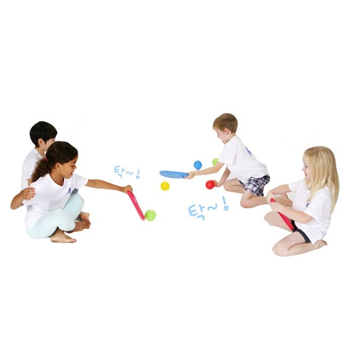 스펀지타공패드민턴 1쌍 유아 체육 라켓 공 놀이 핸들러 교구 완구