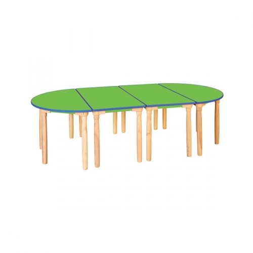 H79-1 돌봄교실 안전 연두 열린책상 원목다리