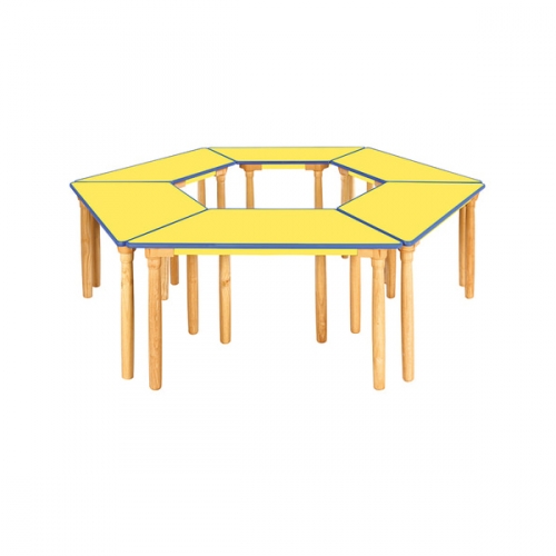 H81-1 돌봄교실 안전 노랑 열린 학습대 원목다리
