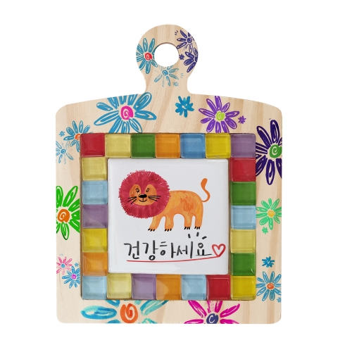 강화유리 원목 컵받침대 DIY키트