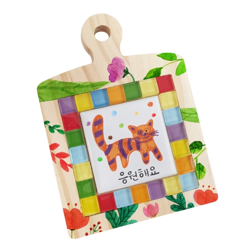 강화유리 원목 컵받침대 DIY키트