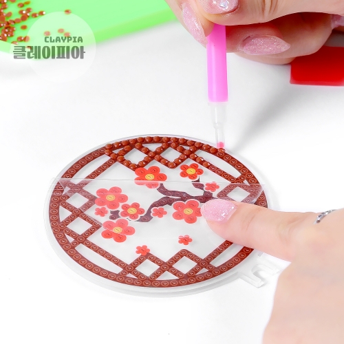 매란국죽 사군자 보석십자수 무드등