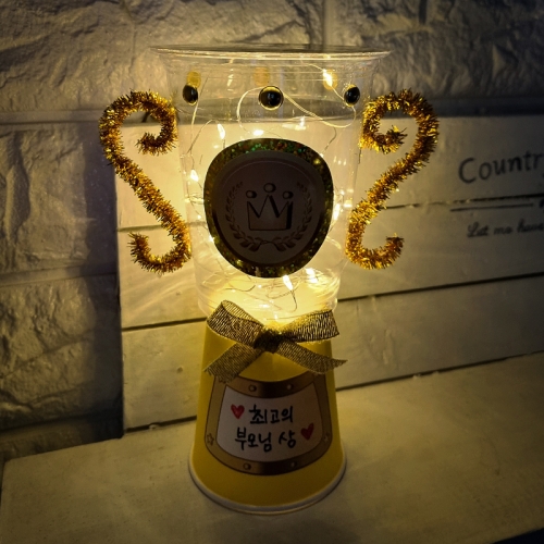 [탑키드] 만들기 축하 감사 트로피 LED 무드등