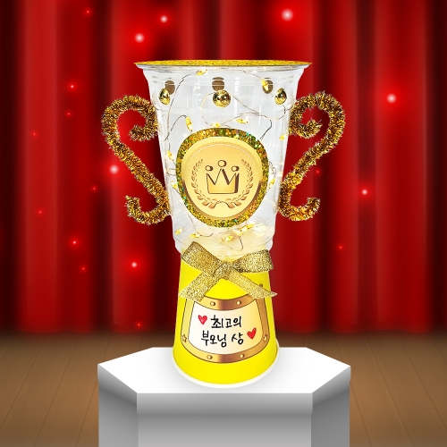[탑키드] 만들기 축하 감사 트로피 LED 무드등