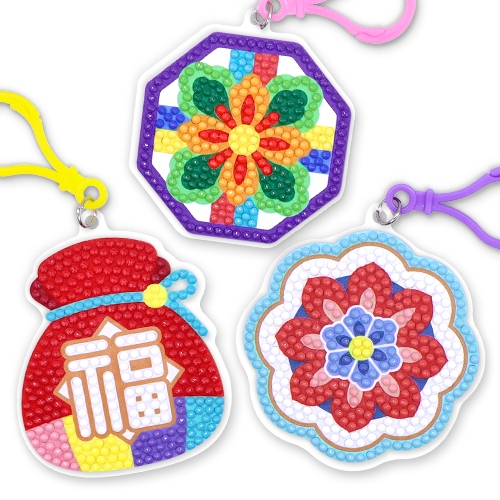 [하하당] 전통 보석십자수 키링 (3종 택1)