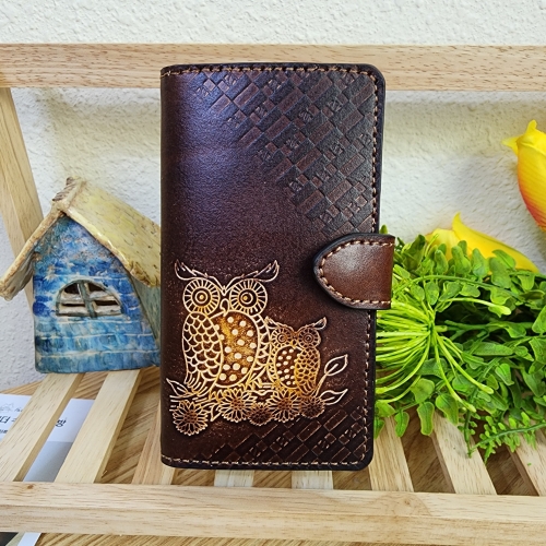 통가죽수제폰케이스/행운부엉이DB/주문제작/선물폰케이스/S24울트라/모든기종가능