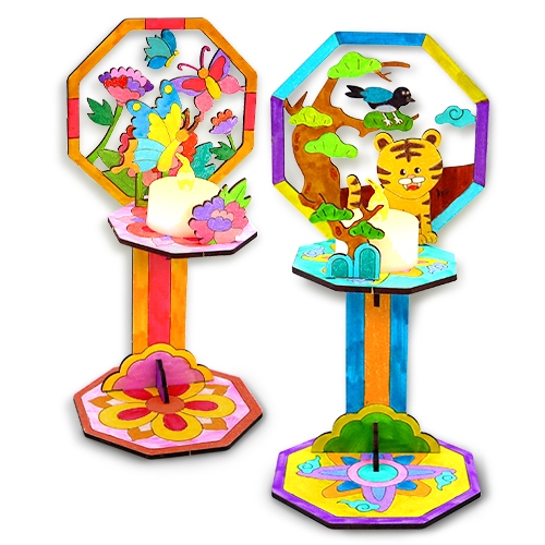 [하하당] 전통 민화 촛대 (2종 택1)