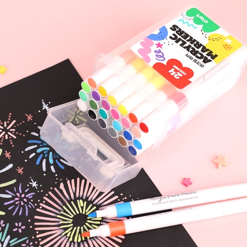 [오아트] 아크릴 마카펜 세트(2종 택1/미술놀이/보관 케이스 포함)