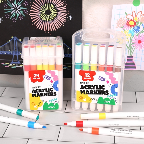 [오아트] 아크릴 마카펜 세트(2종 택1/미술놀이/보관 케이스 포함)