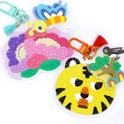 [하하당] 전통 민화 보석십자수 키링 (2종 택1)