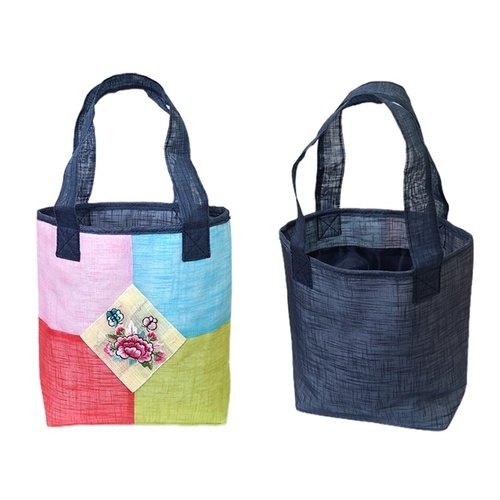 전통명절 민속놀이 전통자수 오방색 복주머니 고급 한복 가방 핸드백(색상랜덤)