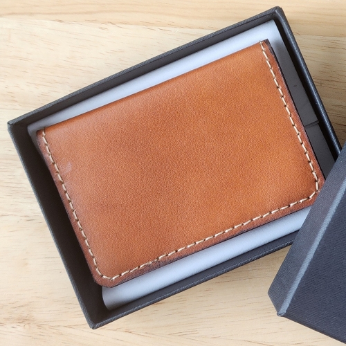 선물/수제카드지갑/통가죽수제카드명합지갑/브라운