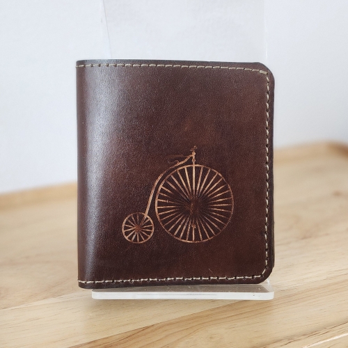 수제반지갑/통가죽지갑선물/심플자전거여행다크브라운/남자반지갑수제지갑/통가죽수제카드지갑