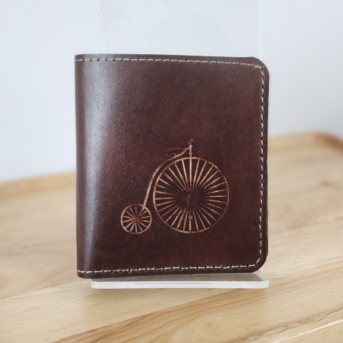 수제반지갑/통가죽지갑선물/심플자전거여행다크브라운/남자반지갑수제지갑/통가죽수제카드지갑