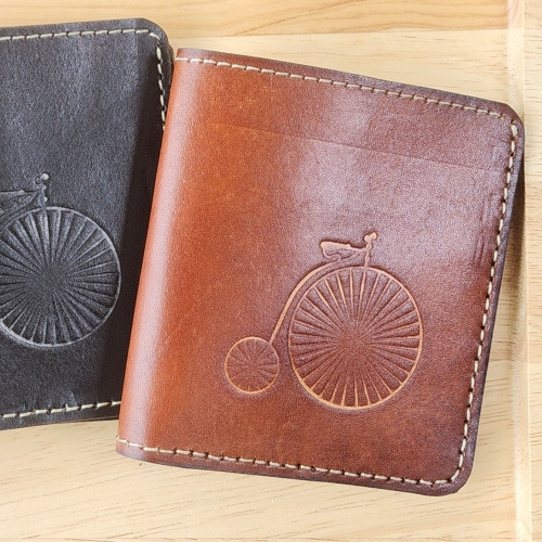 수제반지갑/통가죽지갑선물/심플자전거여행다크브라운/남자반지갑수제지갑/통가죽수제카드지갑