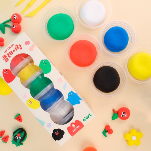 [오아트] 클레이랑 6색 세트(점토/미니 도구 3종 포함/KC인증)