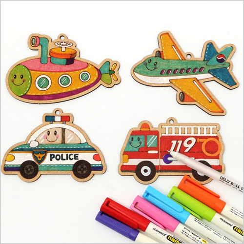 교통 팬시우드 키링(4종1세트)