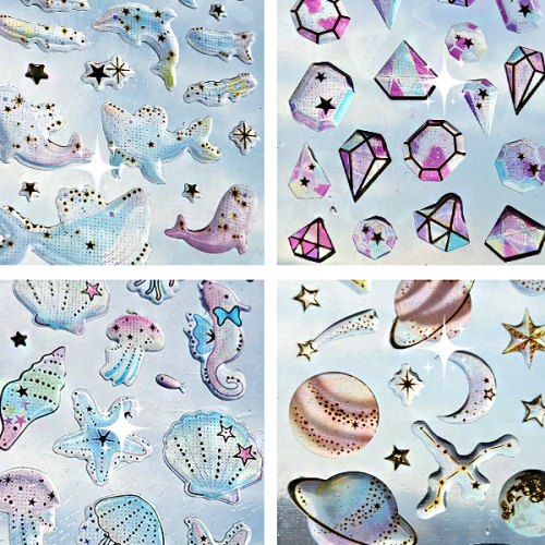 입체 샤이닝 스티커 4종