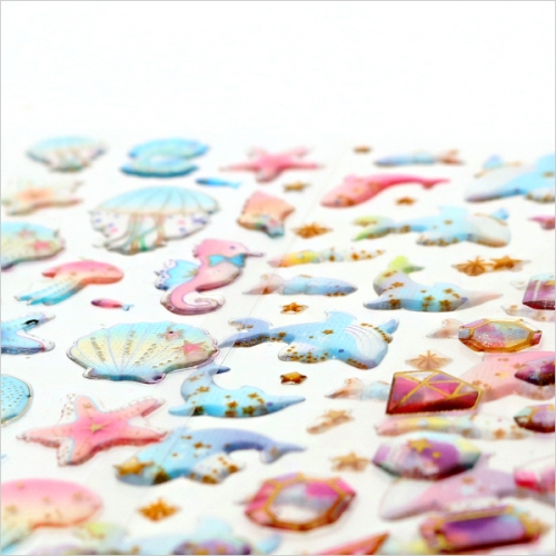 입체 샤이닝 스티커 4종