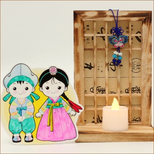 신랑각시 LED 전통문살