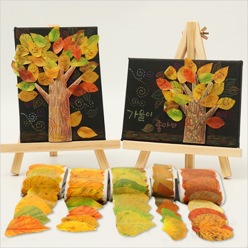 가을 나뭇잎 롤스티커 액자(2인용)