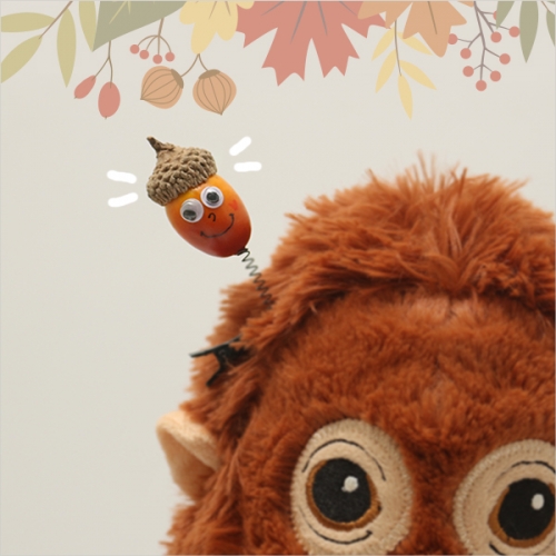 흔들 도토리 머리핀(5개1세트)