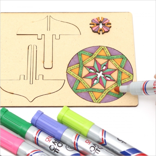 전통문양 나무팽이(2개1세트)