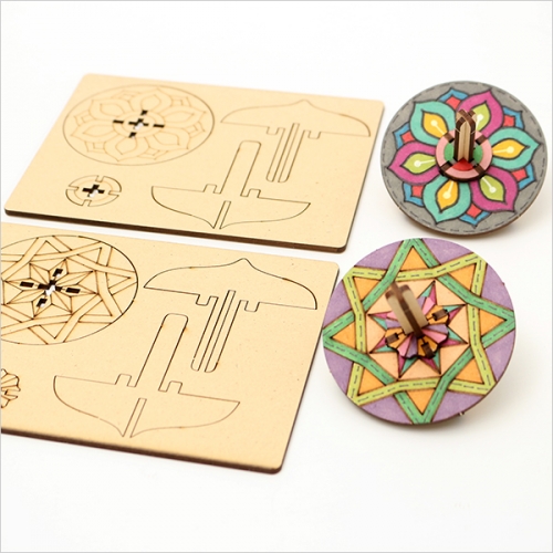 전통문양 나무팽이(2개1세트)