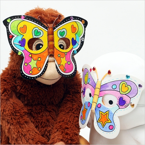 그리기 나비 가면(5인용)/스티커 포함