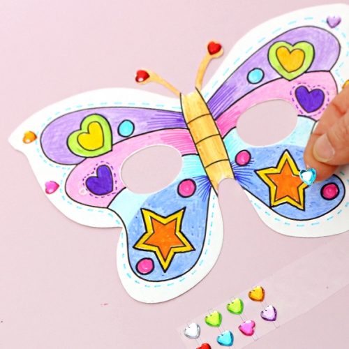 그리기 나비 가면(5인용)/스티커 포함