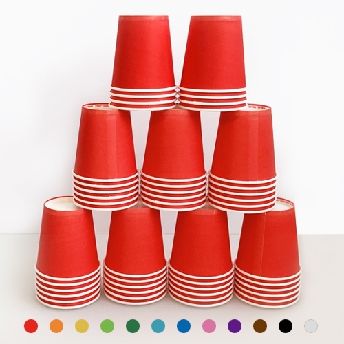 [대원피앤피] 종이컵 50개입 12색 컬러 중 택 1(빨강/주황/노랑/연두/초록/하늘/파랑/분홍/보라/갈색/검정/흰색)