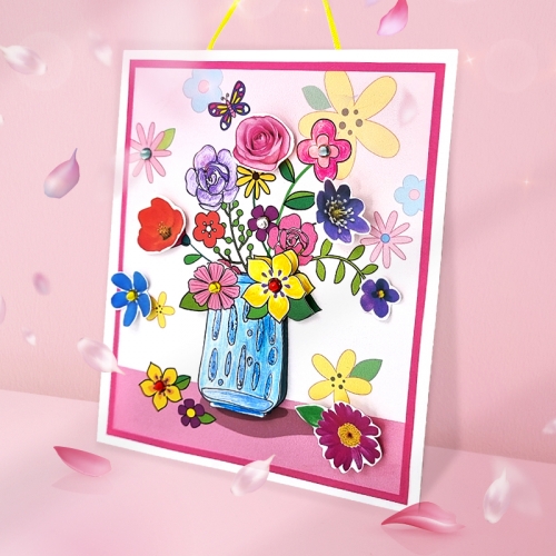 만들기 봄꽃 입체 컬러링 종이 액자 (3인용)