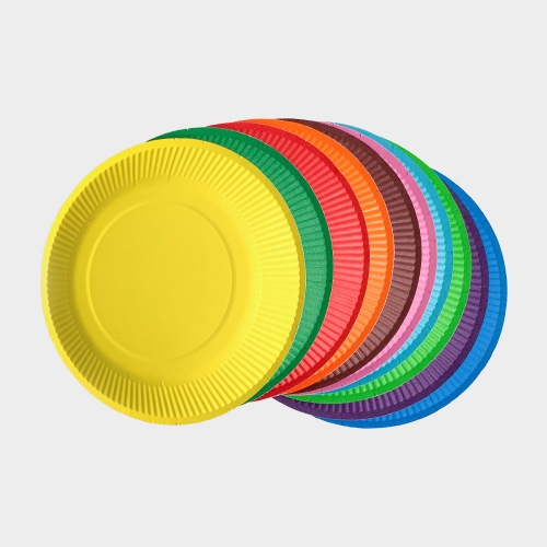 [대원피앤피] 종이접시 10개입 12색 중 택1(빨강/주황/노랑/연두/초록/하늘/파랑/분홍/보라/갈색/검정/흰색)