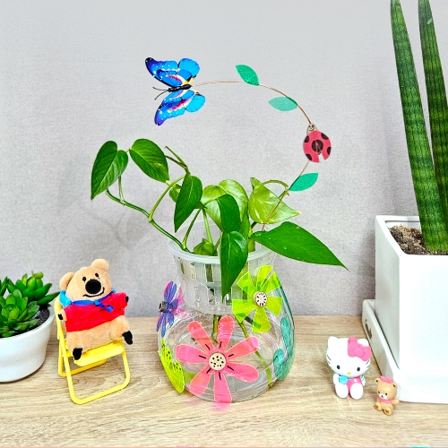 [만꾸] 꽃향기 투명화분