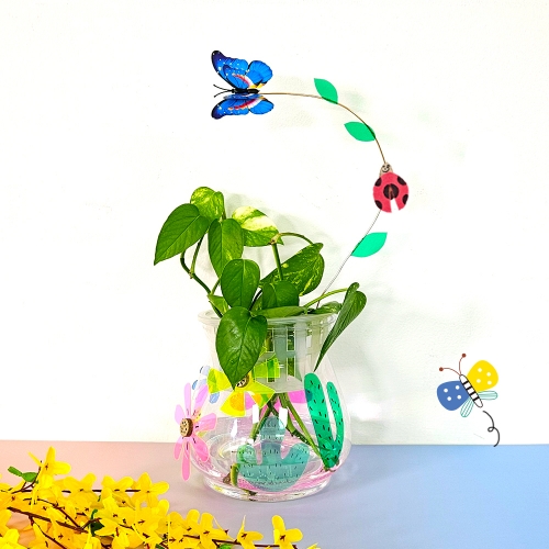 [만꾸] 꽃향기 투명화분