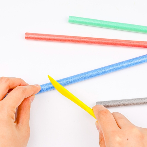 [대원피앤피] 수수깡 10색 세트 만들기 재료(갈색/검정/노랑/흰색/보라/분홍/연두/빨강/주황/파랑)