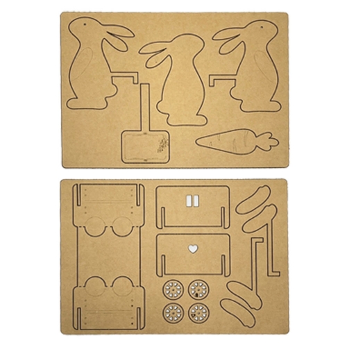 우든페이퍼 토끼 수레 보리 새싹 키우기