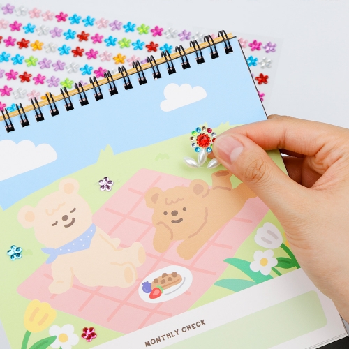 [대원피앤피] 큐빅 스티커 꽃 진주 만들기 재료 꾸미기 놀이