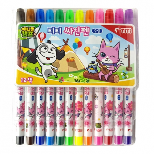 티티 사인펜 12색 애니멀캠프 사인펜