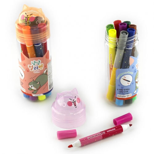모닝글로리 냥냥 컬러펜 18색 사인펜